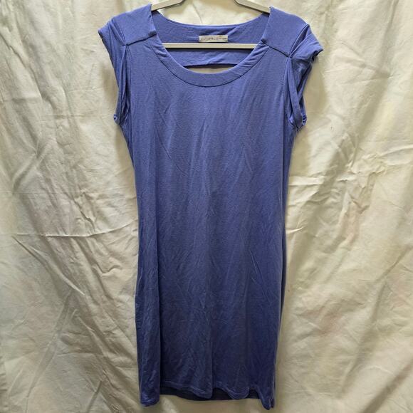 Athleta Charisma light purple silk blend bodycon mini dress draped back medium - Picture 1 of 9